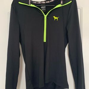 Black PINK athletic top with neon green accents. Size medium